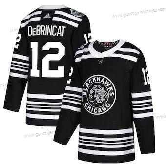 Adidas Herren Chicago Blackhawks #12 Alex Debrincat 2019 Winter Klassisch Authentisch Spieler Trikots – Schwarz