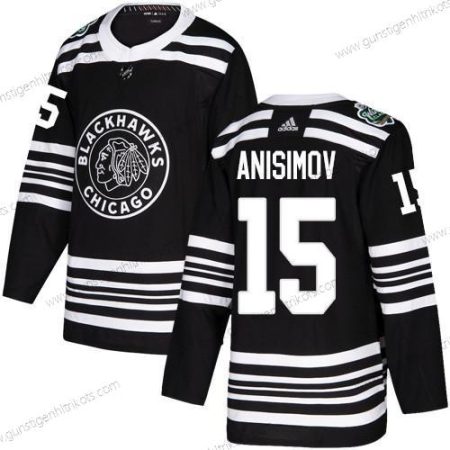 Adidas Herren Chicago Blackhawks #15 Artem Anisimov Authentisch 2019 Winter Klassisch Strickerei NHL Trikots – Schwarz