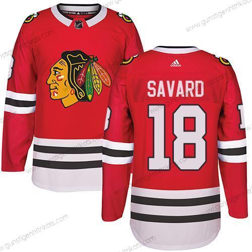 Adidas Herren Chicago Blackhawks #18 Denis Savard Heimtrikots Authentisch Strickerei NHL Trikots – Rot