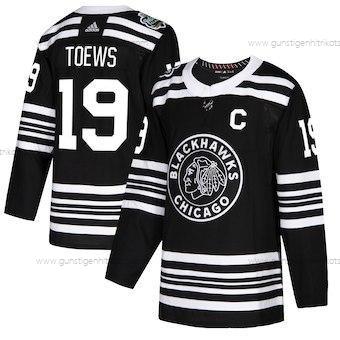 Adidas Herren Chicago Blackhawks #19 Jonathan Toews 2019 Winter Klassisch Authentisch Spieler Trikots – Schwarz