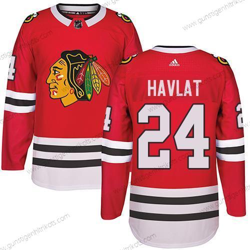 Adidas Herren Chicago Blackhawks #24 Martin Havlat Heimtrikots Authentisch Strickerei NHL Trikots – Rot