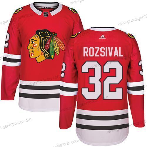 Adidas Herren Chicago Blackhawks #32 Michal Rozsival Heimtrikots Authentisch Strickerei NHL Trikots – Rot