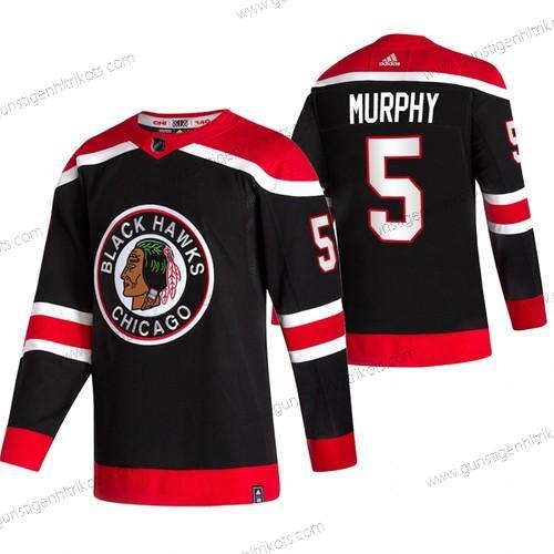 Adidas Herren Chicago Blackhawks #5 Connor Murphy 2020-21 Rückseite Retro ersatzweise NHL Trikots – Schwarz