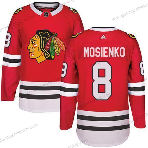 Adidas Herren Chicago Blackhawks #8 Bill Mosienko Heimtrikots Authentisch Strickerei NHL Trikots – Rot