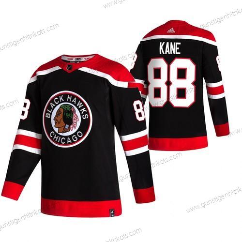 Adidas Herren Chicago Blackhawks #88 Patrick Kane 2020-21 Rückseite Retro ersatzweise NHL Trikots – Schwarz