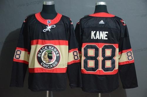 Adidas Herren Chicago Blackhawks 88 Patrick Kane Premier New Ausweichtrikot Trikots – Schwarz