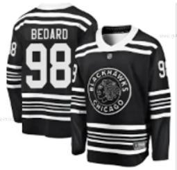 Adidas Herren Chicago Blackhawks #98 Connor Bedard Authentisch 2019 Winter Klassisch Trikots – Schwarz