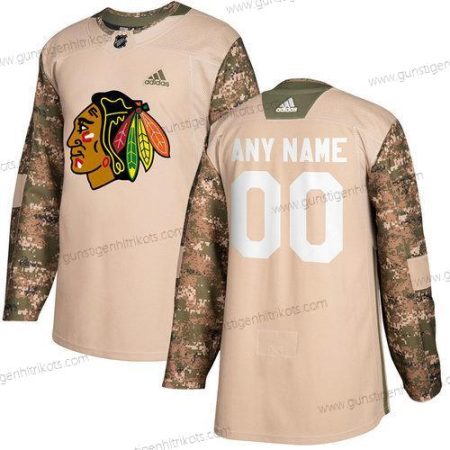 Adidas Herren Chicago Blackhawks Personalisiertes Veterans Day Praxis Trikots – Tarnfarbe