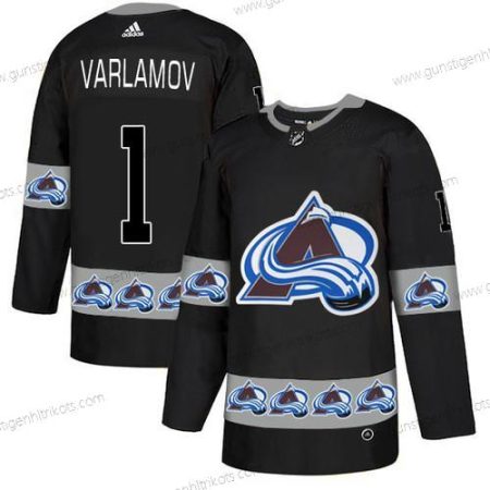 Adidas Herren Colorado Avalanche #1 Semyon Varlamov Team Logos Trikots – Schwarz