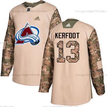 Adidas Herren Colorado Avalanche #13 Alexander Kerfoot Authentisch 2017 Veterans Day Strickerei NHL Trikots – Tarnfarbe