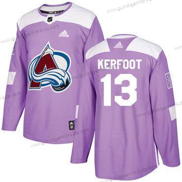 Adidas Herren Colorado Avalanche #13 Alexander Kerfoot Authentisch Bekämpft Krebs Strickerei NHL Trikots – Lila