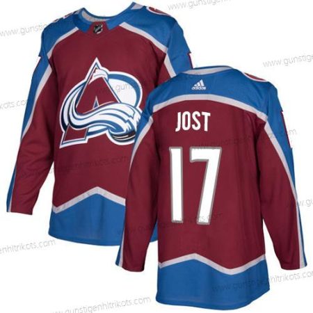 Adidas Herren Colorado Avalanche #17 Tyson Jost Heimtrikots Authentisch Strickerei NHL Trikots – Rot