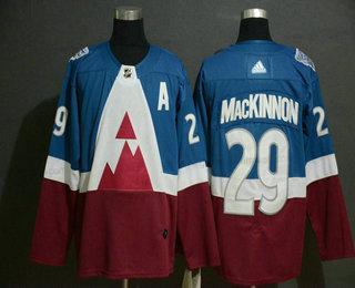 Adidas Herren Colorado Avalanche #29 Nathan Mackinnon 2020 Stadium Series Strickerei NHL Trikots – Blau