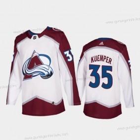 Adidas Herren Colorado Avalanche #35 Darcy Kuemper Strickerei NHL Trikots – Weiß