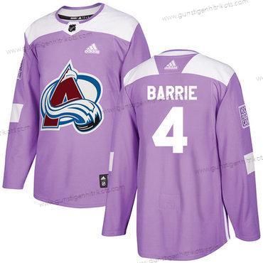 Adidas Herren Colorado Avalanche #4 Tyson Barrie Authentisch Bekämpft Krebs Strickerei NHL Trikots – Lila