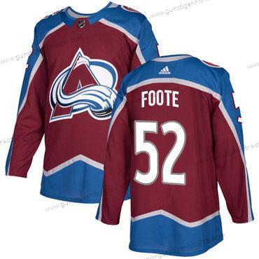 Adidas Herren Colorado Avalanche #52 Adam Foote Heimtrikots Authentisch Strickerei NHL Trikots – Rot