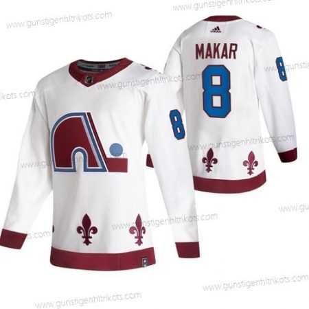 Adidas Herren Colorado Avalanche #8 Cale Makar 2020-21 Rückseite Retro ersatzweise NHL Trikots – Weiß