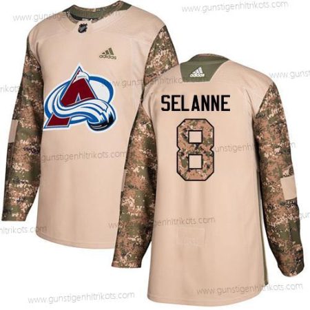 Adidas Herren Colorado Avalanche #8 Teemu Selanne Authentisch 2017 Veterans Day Strickerei NHL Trikots – Tarnfarbe