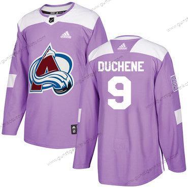 Adidas Herren Colorado Avalanche #9 Matt Duchene Authentisch Bekämpft Krebs Strickerei NHL Trikots – Lila