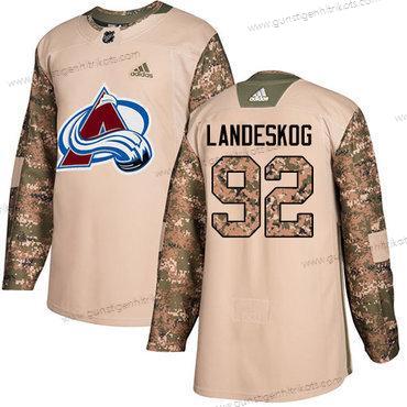 Adidas Herren Colorado Avalanche #92 Gabriel Landeskog Authentisch 2017 Veterans Day Strickerei NHL Trikots – Tarnfarbe