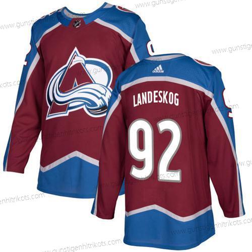 Adidas Herren Colorado Avalanche #92 Gabriel Landeskog Heimtrikots Authentisch Strickerei NHL Trikots – Rot