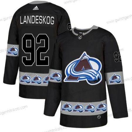 Adidas Herren Colorado Avalanche #92 Gabriel Landeskog Team Logos Trikots – Schwarz