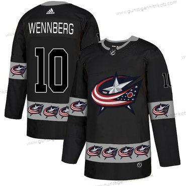 Adidas Herren Columbus Blue Jackets #10 Alexander Wennberg Team Logos Trikots – Schwarz