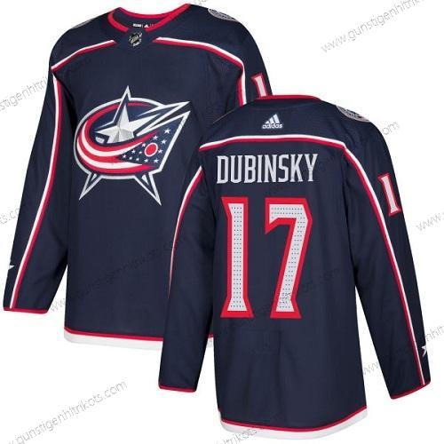 Adidas Herren Columbus Blue Jackets #17 Brandon Dubinsky Heimtrikots Authentisch Strickerei NHL Trikots – Marineblau Blau