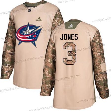 Adidas Herren Columbus Blue Jackets #3 Seth Jones Authentisch 2017 Veterans Day Strickerei NHL Trikots – Tarnfarbe