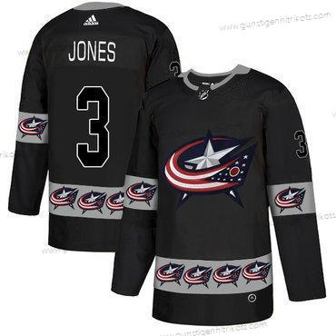 Adidas Herren Columbus Blue Jackets #3 Seth Jones Team Logos Trikots – Schwarz