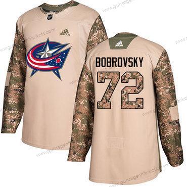 Adidas Herren Columbus Blue Jackets #72 Sergei Bobrovsky Authentisch 2017 Veterans Day Strickerei NHL Trikots – Tarnfarbe