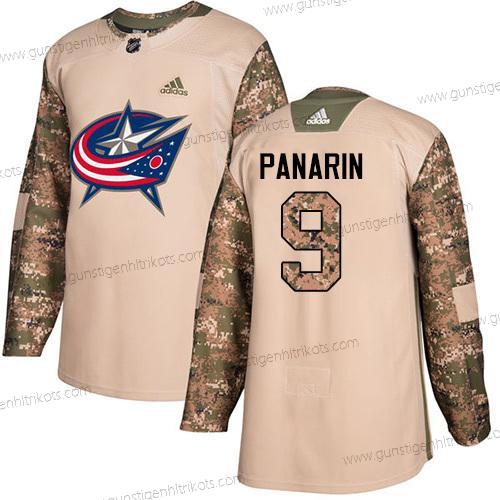 Adidas Herren Columbus Blue Jackets #9 Artemi Panarin Authentisch 2017 Veterans Day Strickerei NHL Trikots – Tarnfarbe