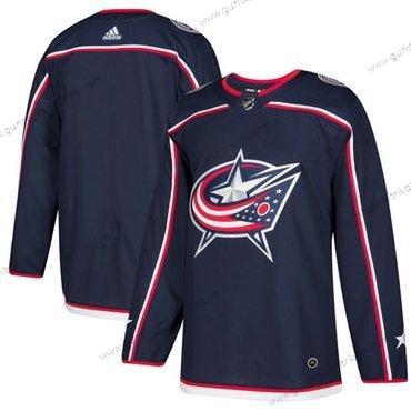 Adidas Herren Columbus Blue Jackets Leer Heimtrikots Authentisch Strickerei NHL Trikots – Marineblau Blau