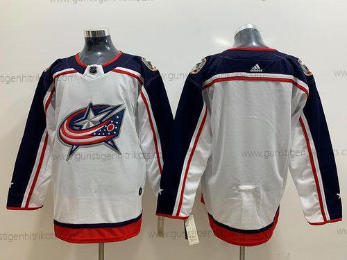 Adidas Herren Columbus Blue Jackets Leer Trikots – Weiß