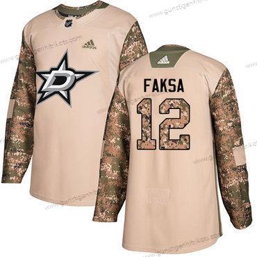 Adidas Herren Dallas Stars #12 Radek Faksa Authentisch 2017 Veterans Day Strickerei NHL Trikots – Tarnfarbe