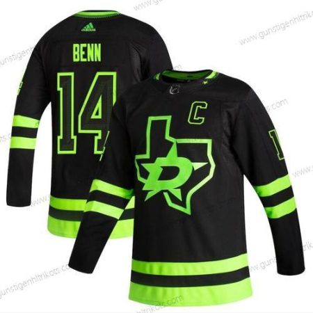 Adidas Herren Dallas Stars #14 Jamie Benn 2020-21 Rückseite Retro ersatzweise NHL Trikots – Schwarz