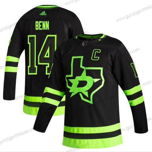 Adidas Herren Dallas Stars #14 Jamie Benn 2020-21 Rückseite Retro ersatzweise NHL Trikots – Schwarz