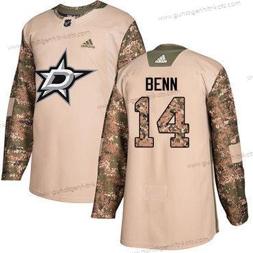 Adidas Herren Dallas Stars #14 Jamie Benn Authentisch 2017 Veterans Day Strickerei NHL Trikots – Tarnfarbe