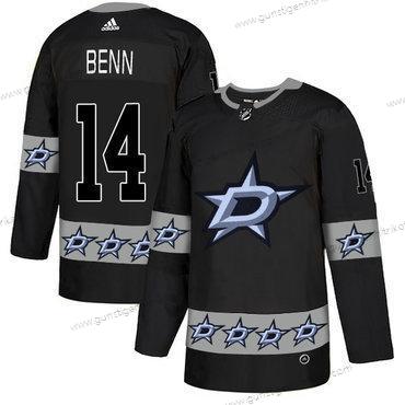 Adidas Herren Dallas Stars #14 Jamie Benn Team Logos Trikots – Schwarz