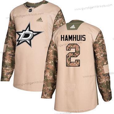 Adidas Herren Dallas Stars #2 Dan Hamhuis Authentisch 2017 Veterans Day Strickerei NHL Trikots – Tarnfarbe