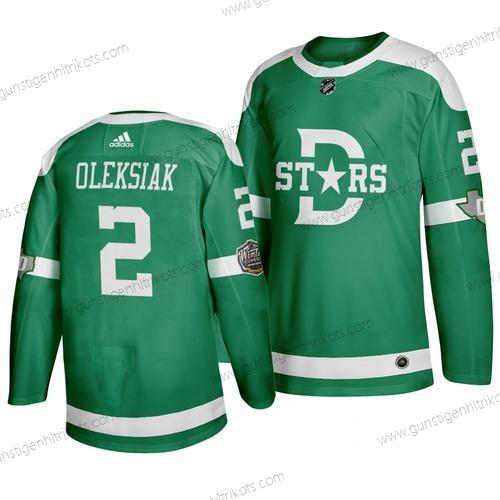 Adidas Herren Dallas Stars 2 Jamie Oleksiak 2020 Winter Klassisch Trikots – Grün