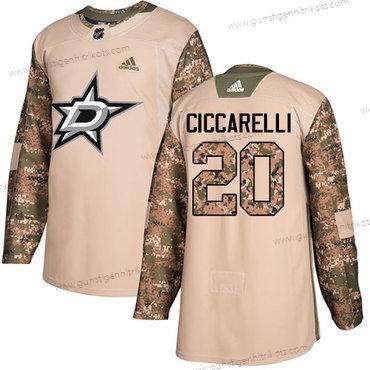 Adidas Herren Dallas Stars #20 Dino Ciccarelli Authentisch 2017 Veterans Day Strickerei NHL Trikots – Tarnfarbe