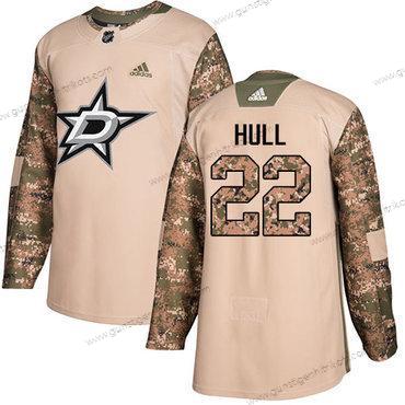 Adidas Herren Dallas Stars #22 Brett Hull Authentisch 2017 Veterans Day Strickerei NHL Trikots – Tarnfarbe