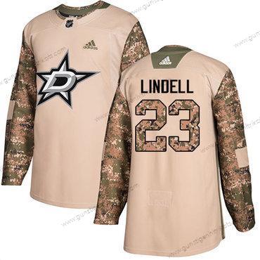 Adidas Herren Dallas Stars #23 Esa Lindell Authentisch 2017 Veterans Day Strickerei NHL Trikots – Tarnfarbe