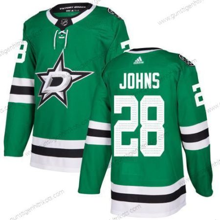 Adidas Herren Dallas Stars #28 Stephen Johns Heimtrikots Authentisch Strickerei NHL Trikots – Grün