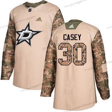 Adidas Herren Dallas Stars #30 Jon Casey Authentisch 2017 Veterans Day Strickerei NHL Trikots – Tarnfarbe