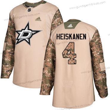 Adidas Herren Dallas Stars #4 Miro Heiskanen Authentisch 2017 Veterans Day Strickerei NHL Trikots – Tarnfarbe