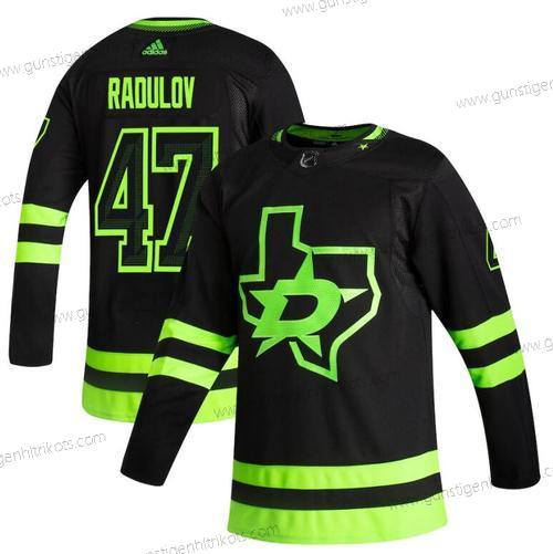 Adidas Herren Dallas Stars #47 Alexander Radulov 2020-21 Rückseite Retro ersatzweise NHL Trikots – Schwarz