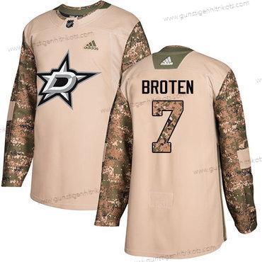 Adidas Herren Dallas Stars #7 Neal Broten Authentisch 2017 Veterans Day Strickerei NHL Trikots – Tarnfarbe