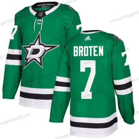 Adidas Herren Dallas Stars #7 Neal Broten Heimtrikots Authentisch Strickerei NHL Trikots – Grün